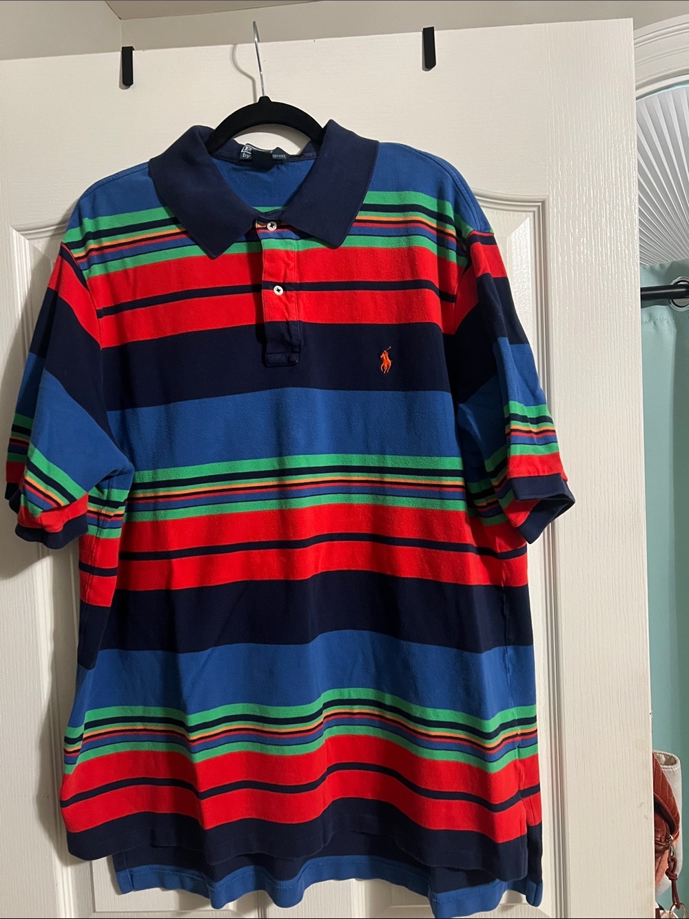 Ralph Lauren Multi-Stripe Polo in Blue, Red & Green